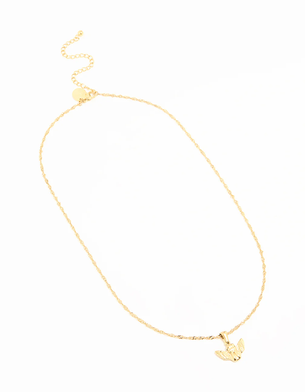 Waterproof Gold Plated Stainless Steel Short Bee Charm Necklace - Image 4