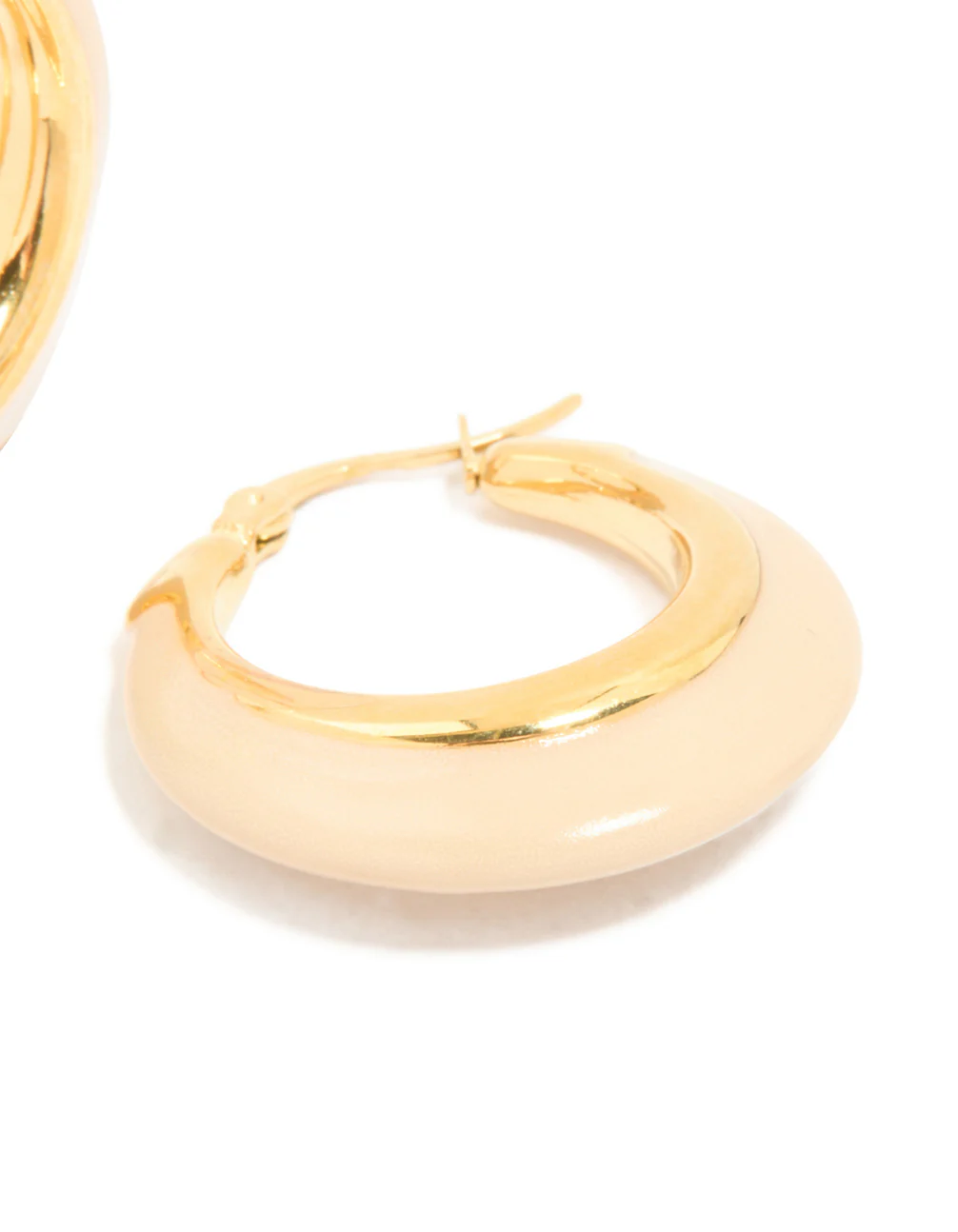 Waterproof Gold Plated Stainless Steel Short Enamel Hoop Earrings - Image 5