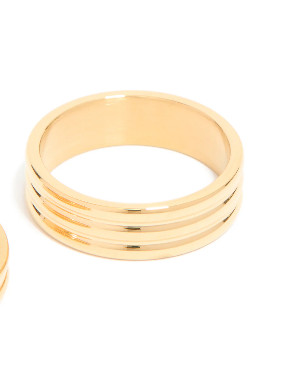 Waterproof Gold Plated Stainless Steel Simple Band Stacking Rings 2-Pack - Image 5