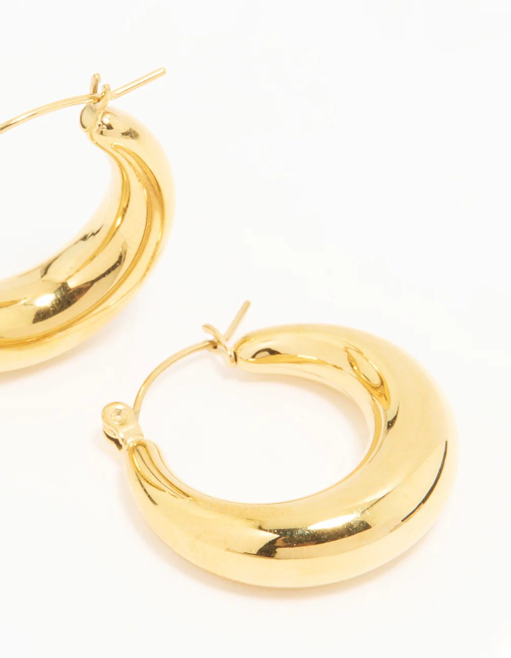 Waterproof Gold Plated Stainless Steel Small Chunky Hoop Earrings - Image 3