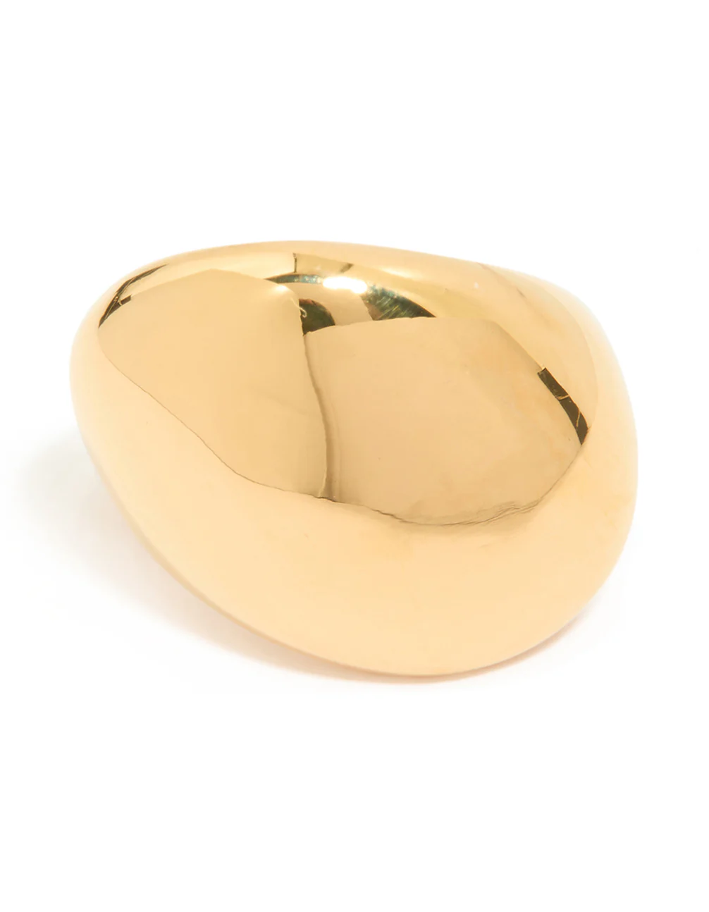 Waterproof Gold Plated Stainless Steel Smooth Pebble Ring - Image 3