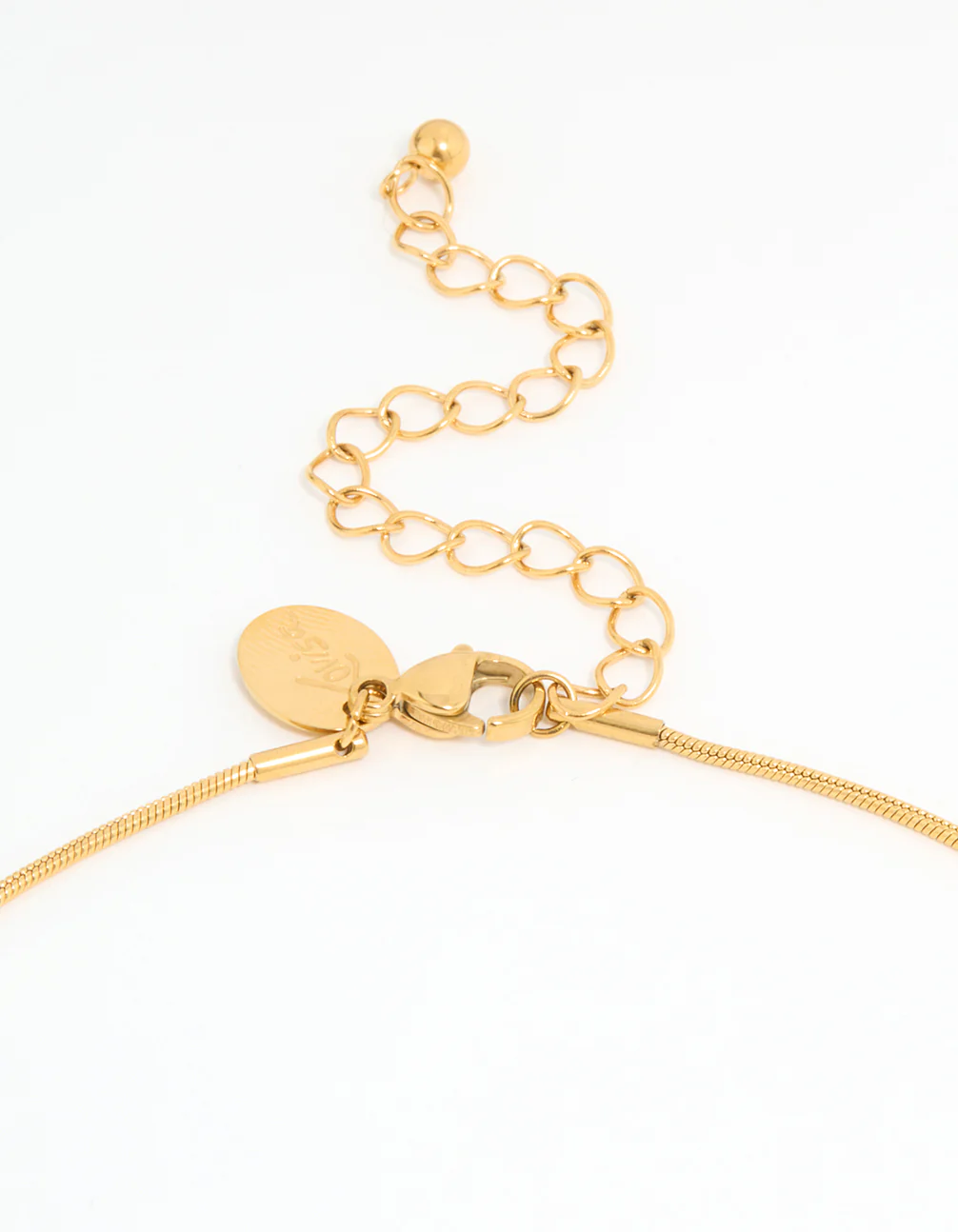 Waterproof Gold Plated Stainless Steel Snake Chain Bow Necklace - Image 5
