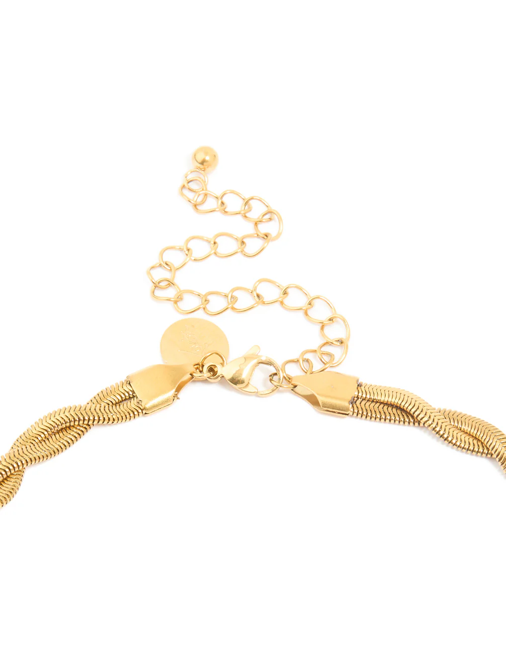 Waterproof Gold Plated Stainless Steel Snake Chain Twisted Necklace - Image 5