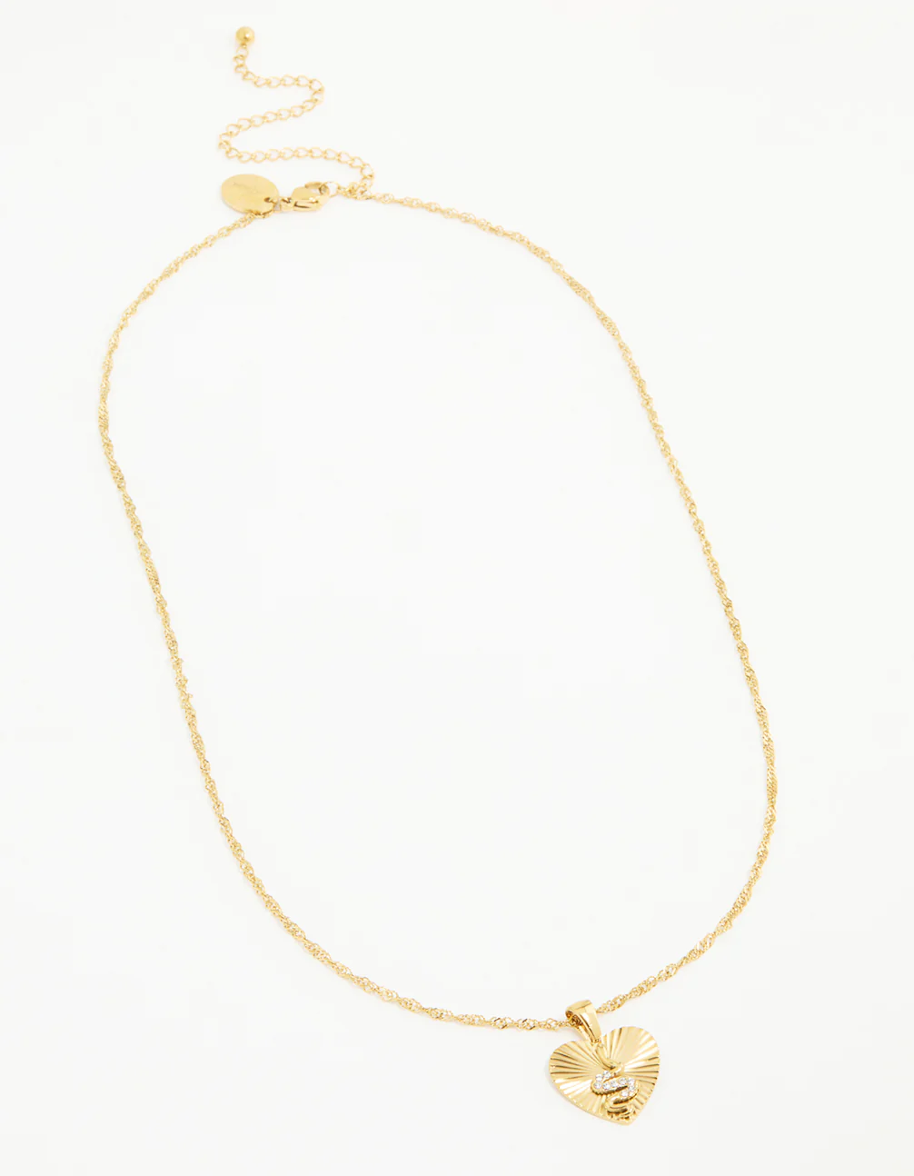 Waterproof Gold Plated Stainless Steel Snake Heart Necklace - Image 4