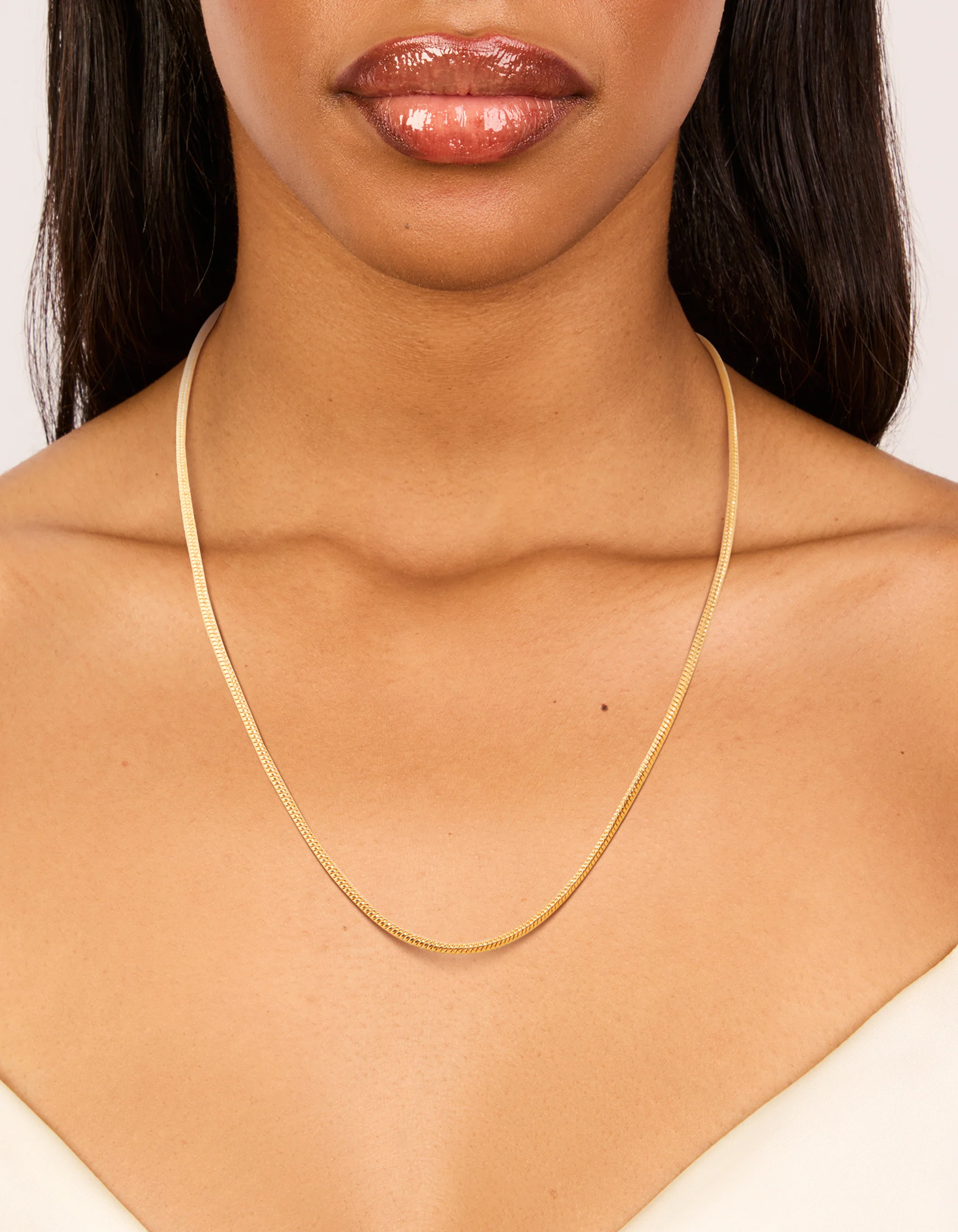 Waterproof Gold Plated Stainless Steel Snake Short Necklace - Image 2
