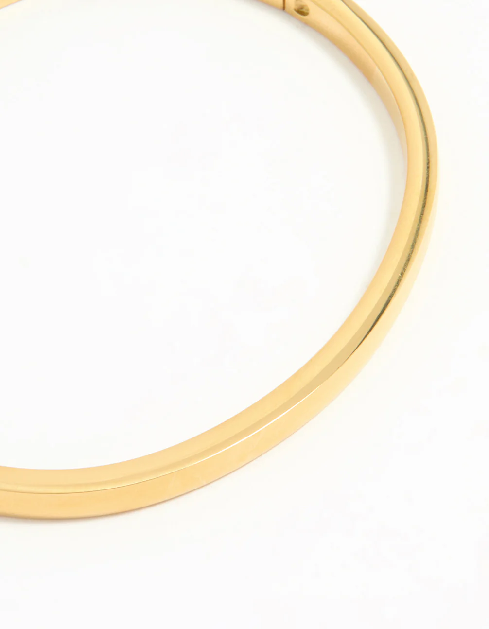 Waterproof Gold Plated Stainless Steel Solid Hinge Bangle - Image 2