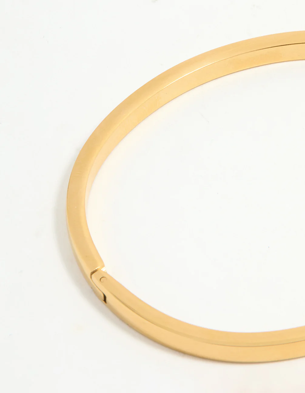 Waterproof Gold Plated Stainless Steel Solid Hinge Bangle - Image 3