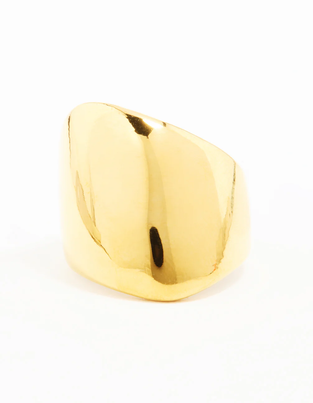 Waterproof Gold Plated Stainless Steel Statement Rectangle Ring - Image 3