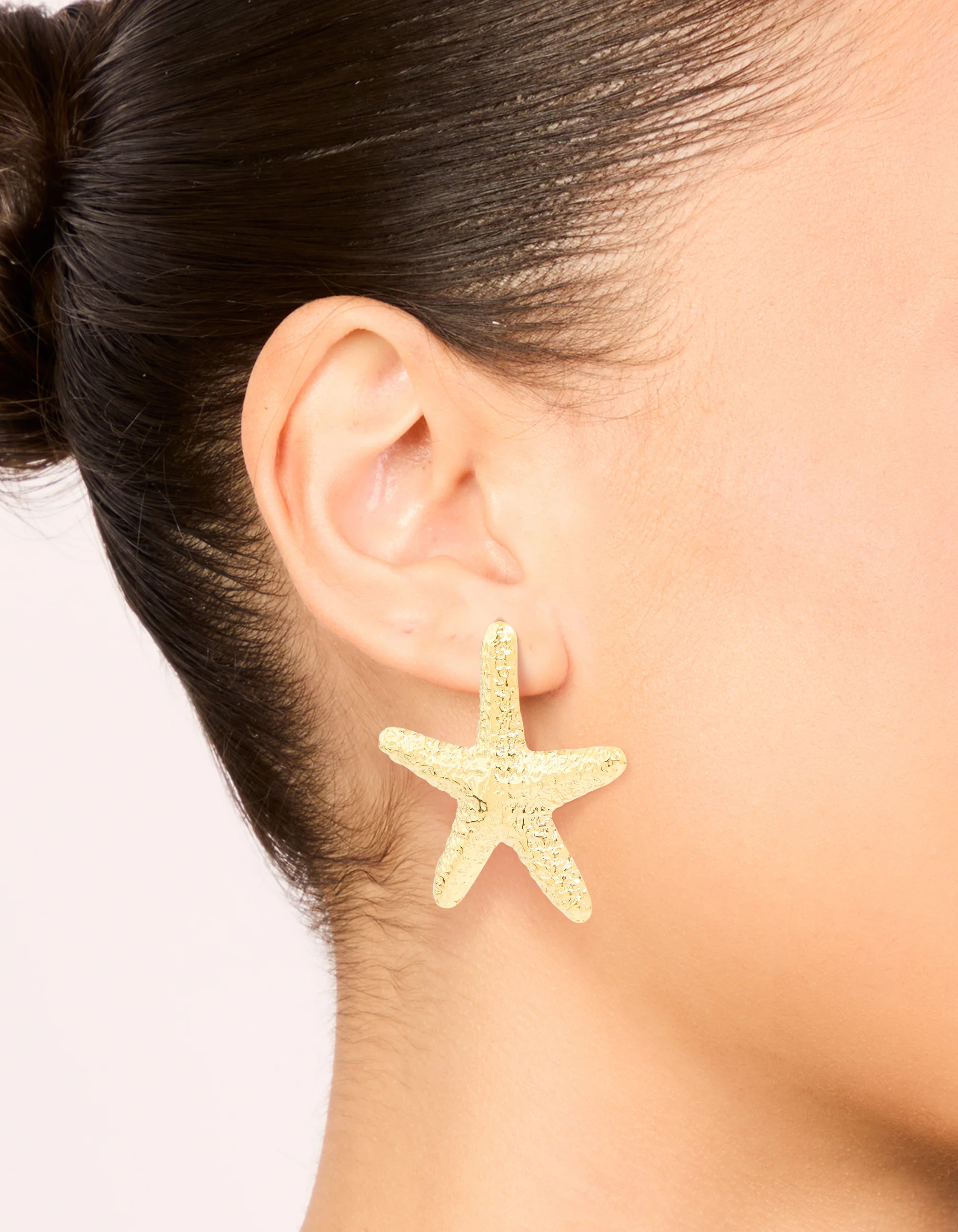 Waterproof Gold Plated Stainless Steel Statement Starfish Stud Earrings - Image 6