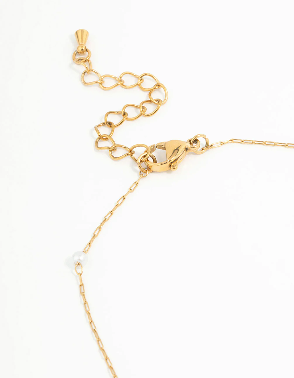 Waterproof Gold Plated Stainless Steel Station & Pearl Anklets 2-Pack - Image 3