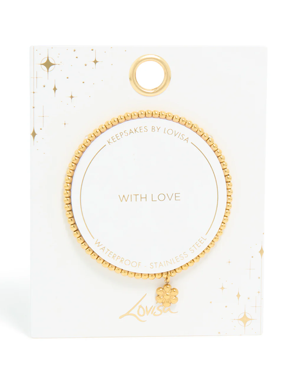 Waterproof Gold Plated Stainless Steel Stretch Flower Bracelet - Image 5