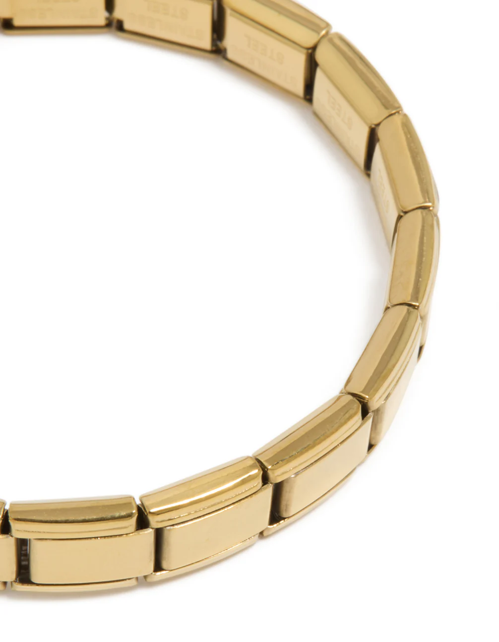 Waterproof Gold Plated Stainless Steel Stretch Watch Link Bracelet - Image 3