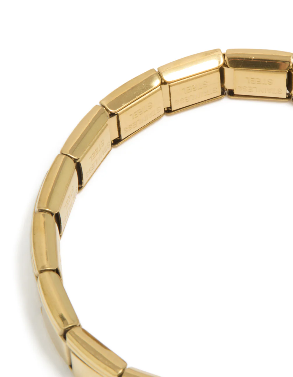 Waterproof Gold Plated Stainless Steel Stretch Watch Link Bracelet - Image 4