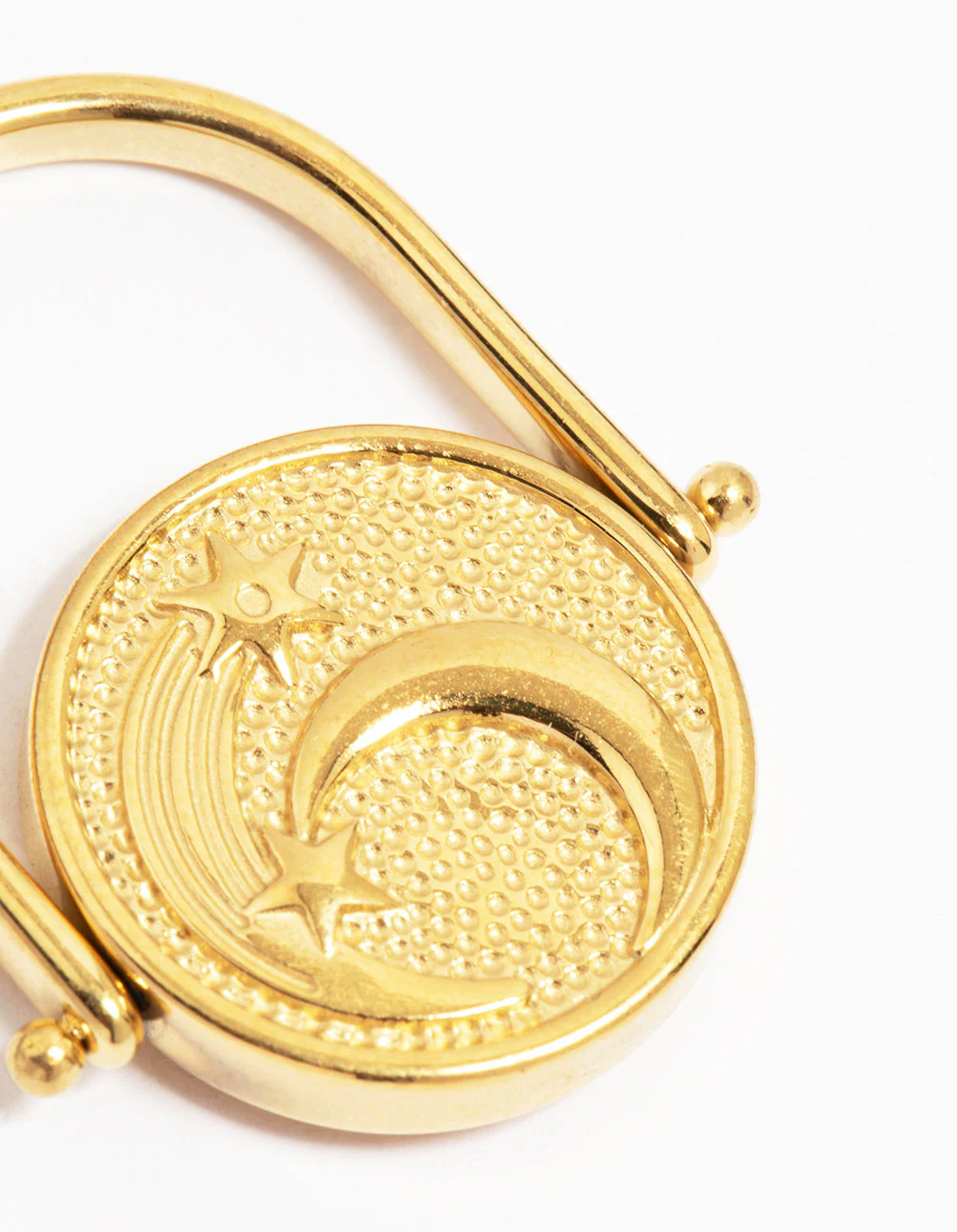 Waterproof Gold Plated Stainless Steel Coin Twist Ring - Image 3