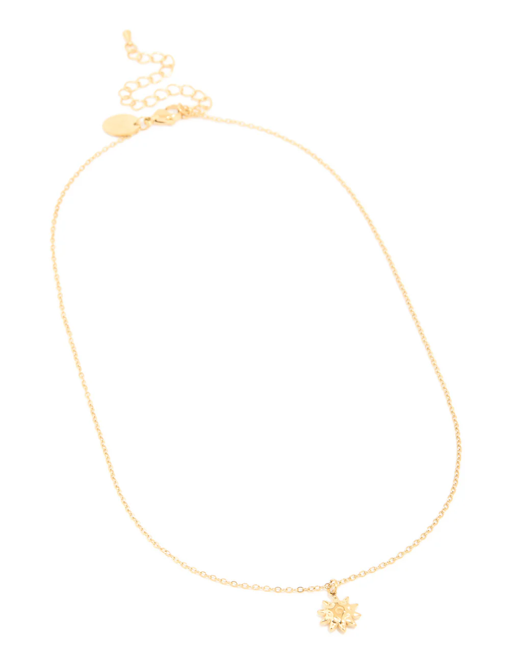 Waterproof Gold Plated Stainless Steel Sun Pendant Necklace - Image 2