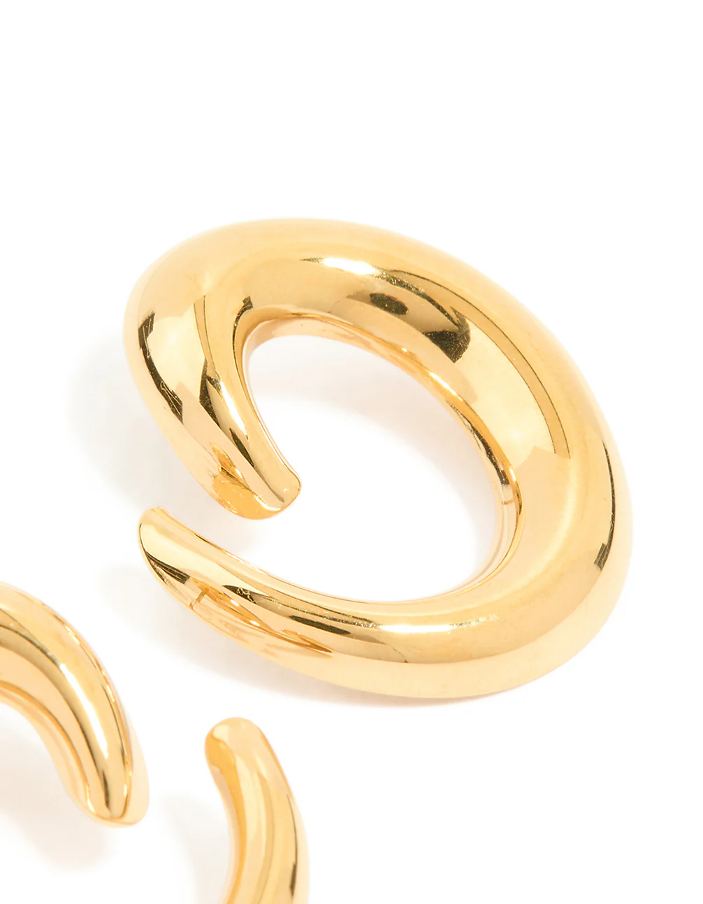 Waterproof Gold Plated Stainless Steel Swirl Statement Stud Earrings - Image 5