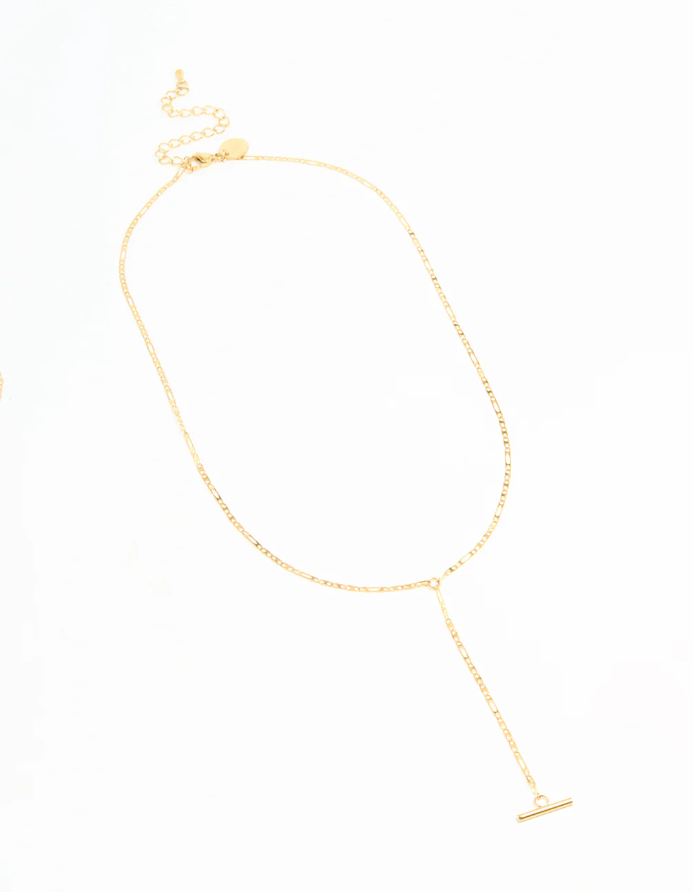 Waterproof Gold Plated Stainless Steel T-Bar Necklace - Image 4
