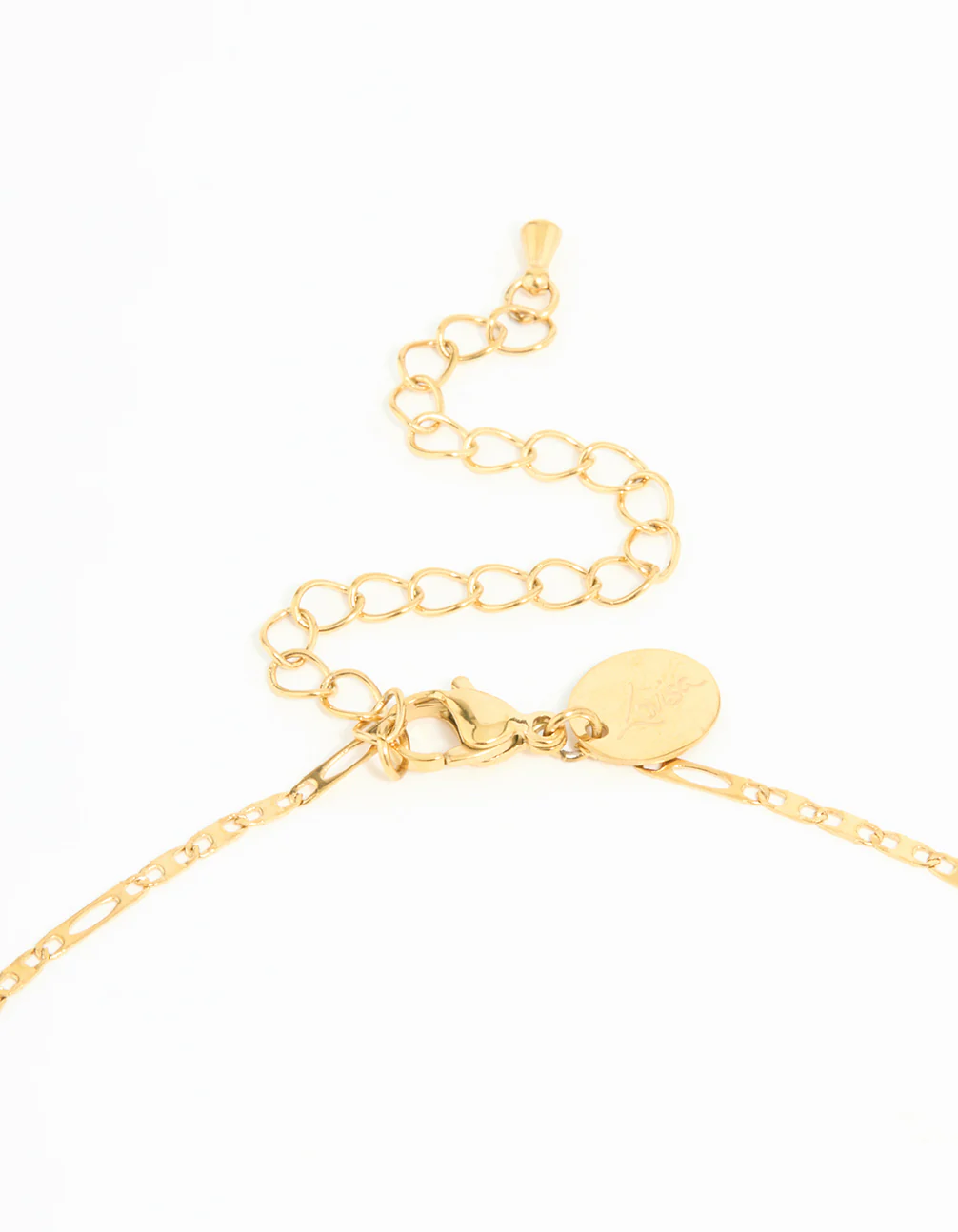 Waterproof Gold Plated Stainless Steel T-Bar Necklace - Image 5