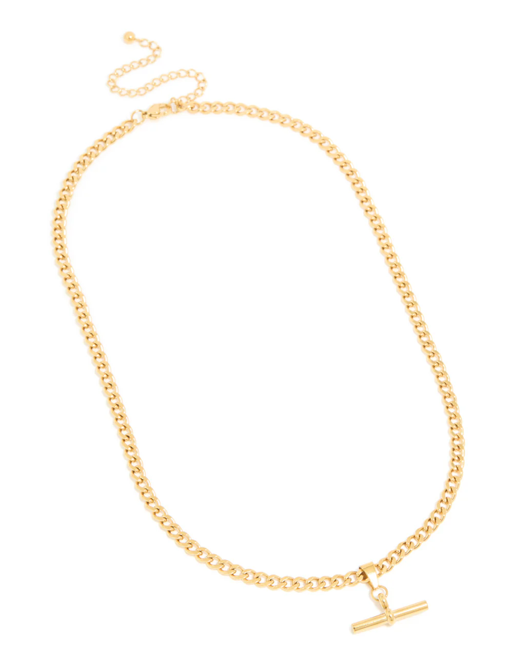Waterproof Gold Plated Stainless Steel T Bar Short Necklace - Image 4