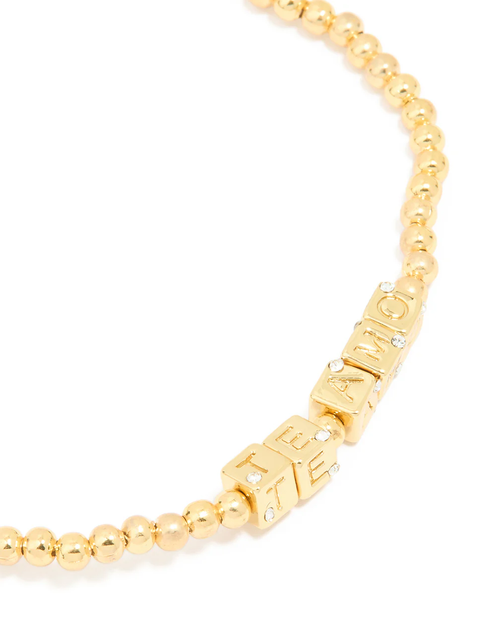 Waterproof Gold Plated Stainless Steel 'Te Amo' Stretch Bracelet - Image 2