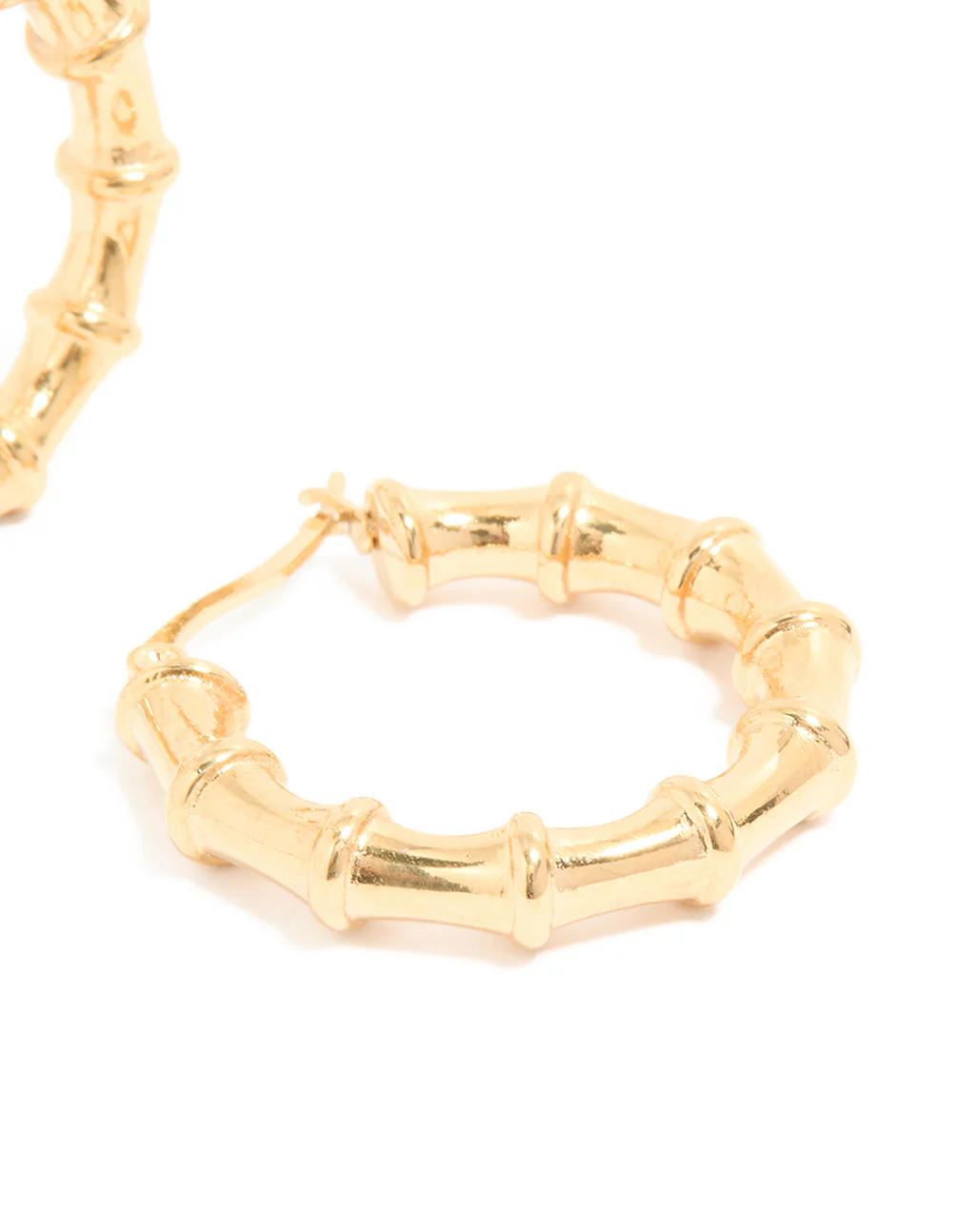 Waterproof Gold Plated Stainless Steel Textured Hoop Earrings 30 MM - Image 3