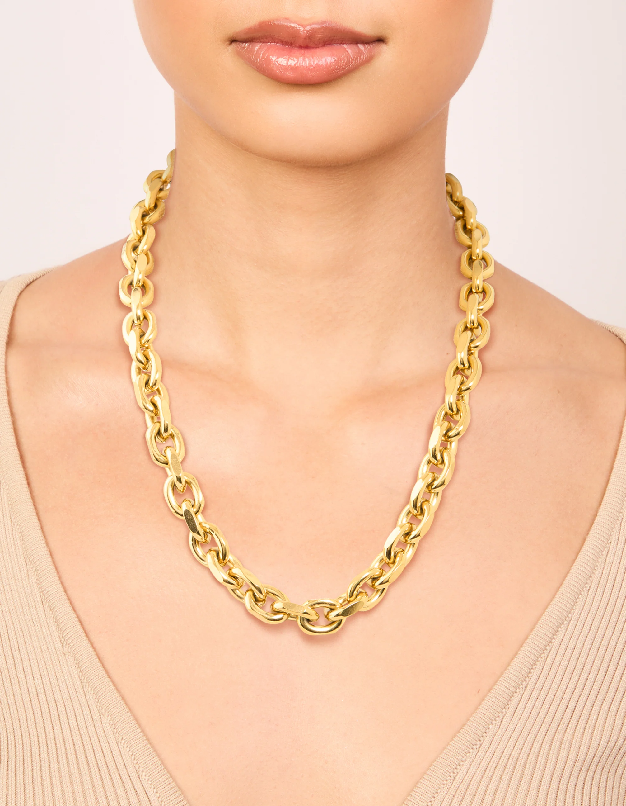 Waterproof Gold Plated Stainless Steel Thick Chain Necklace - Image 2