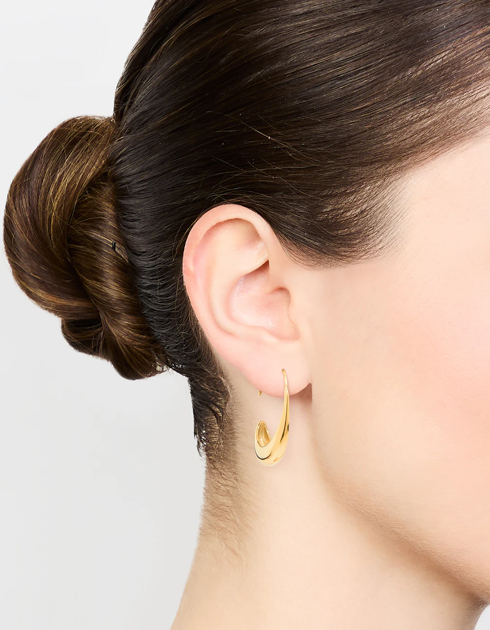 Waterproof Gold Plated Stainless Steel Thick Half Hoop Earrings - Image 2