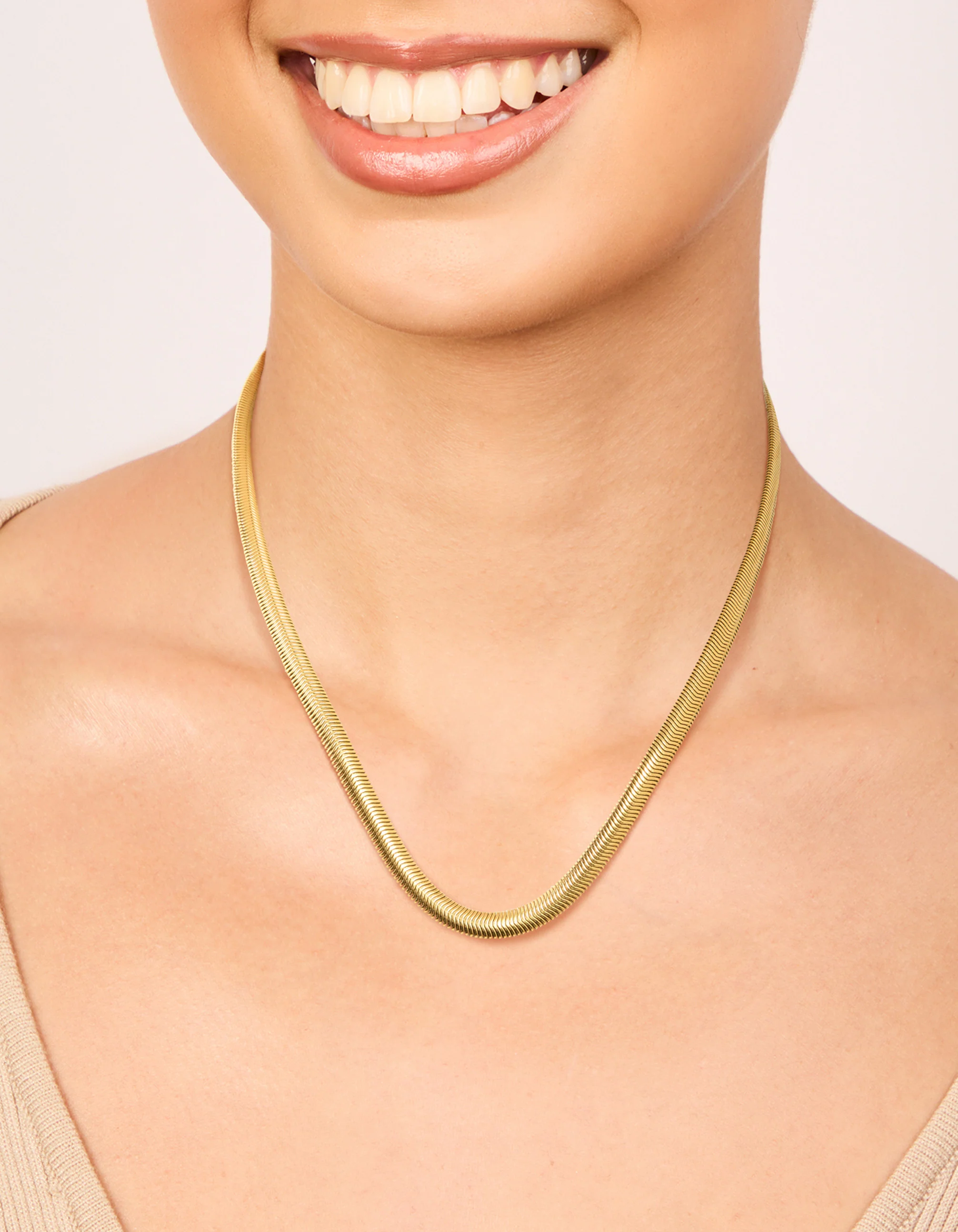 Waterproof Gold Plated Stainless Steel Thick Snake Chain Necklace - Image 4