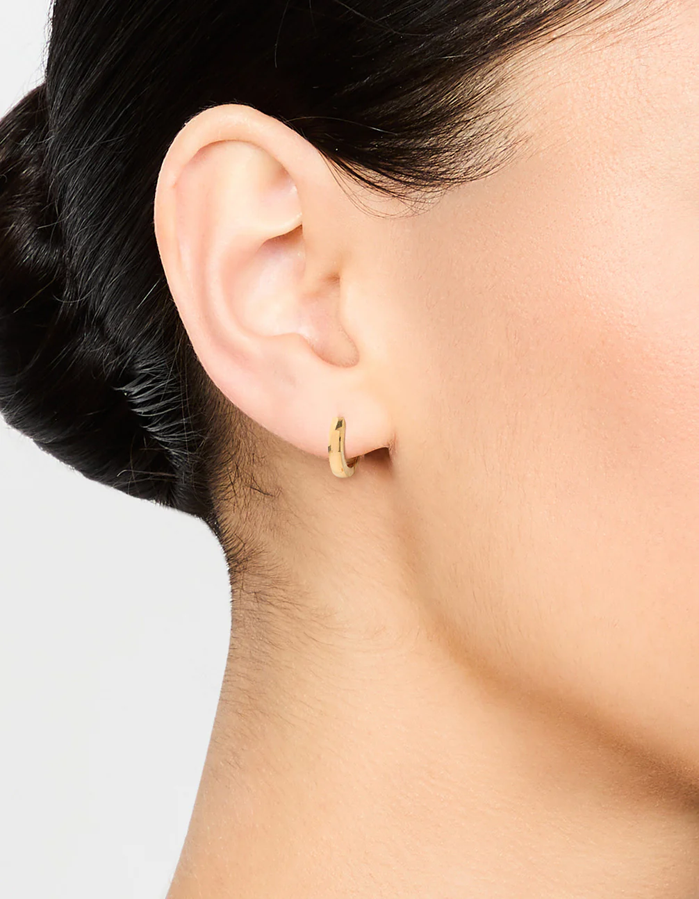 Waterproof Gold Plated Stainless Steel Thin Clicker Earrings - Image 2