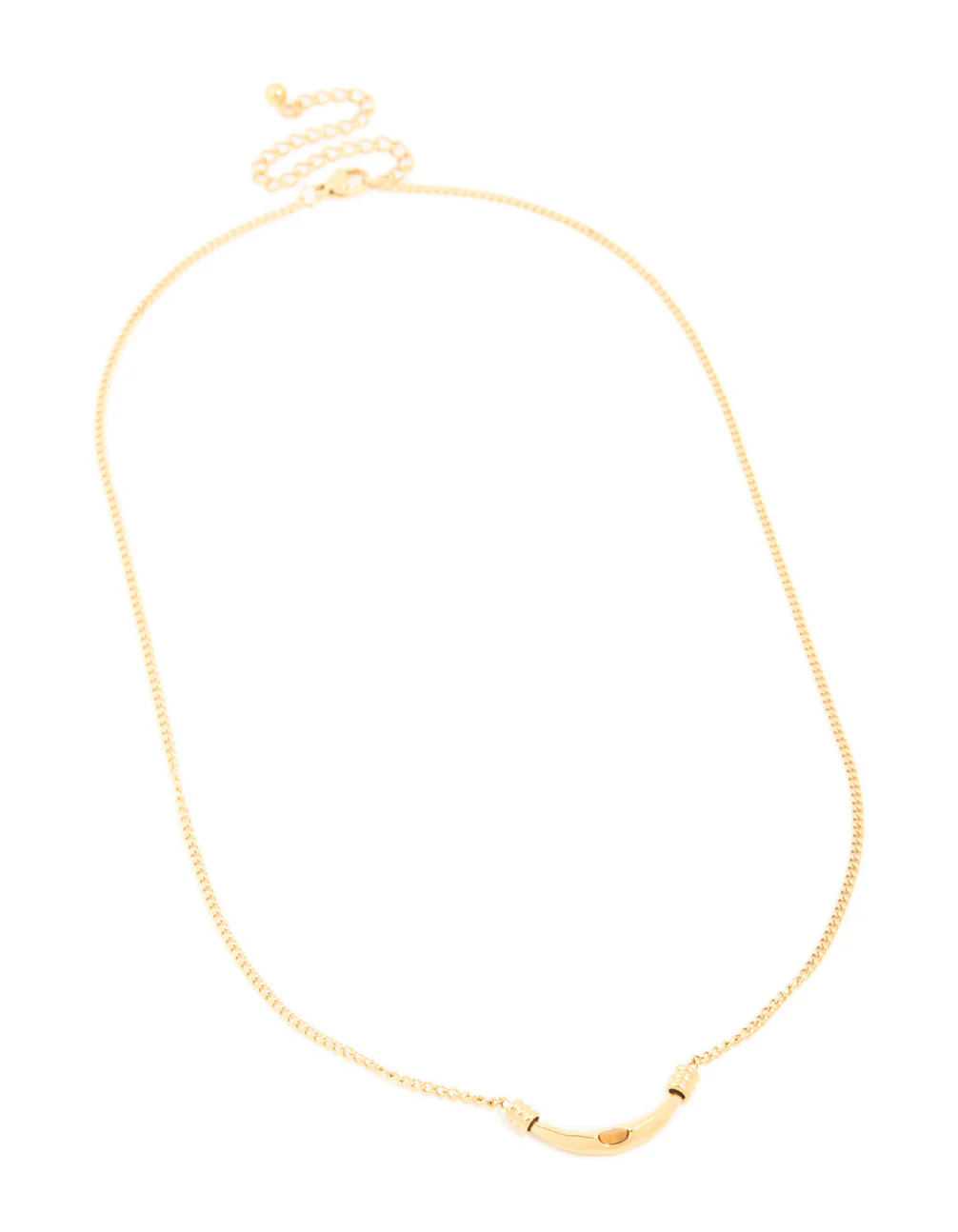 Waterproof Gold Plated Stainless Steel Tiger's Eye Bar Necklace - Image 2
