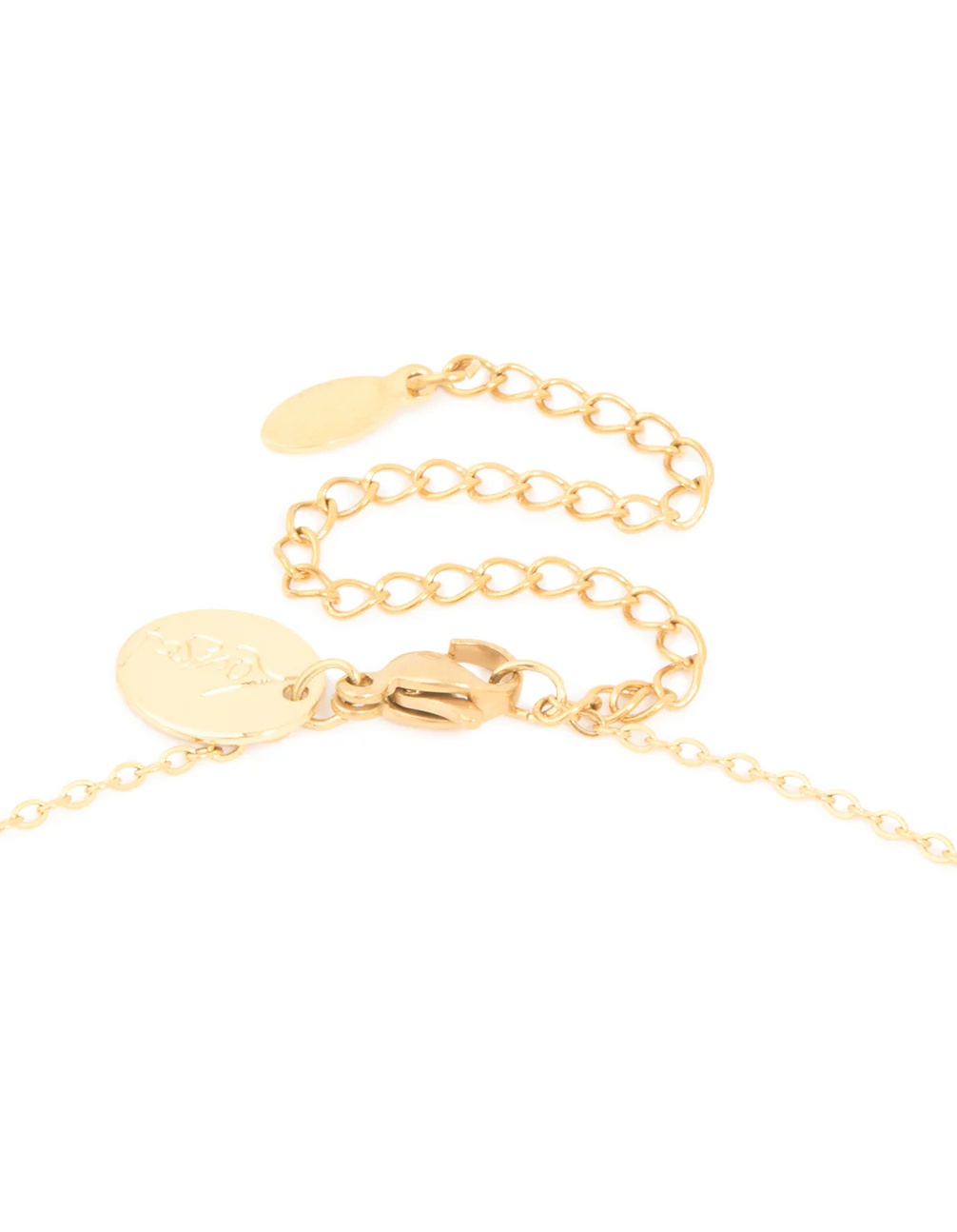 Waterproof Gold Plated Stainless Steel Tigers Eye Semi Precious Stone Y-Necklace - Image 3