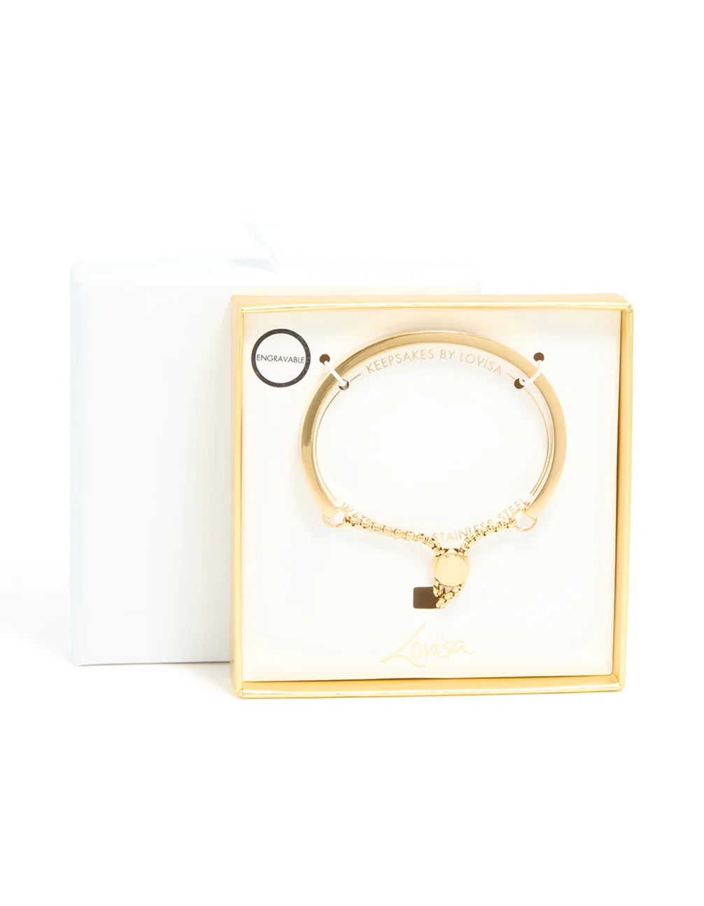 Waterproof Gold Plated Stainless Steel Toggle Bangle - Image 5