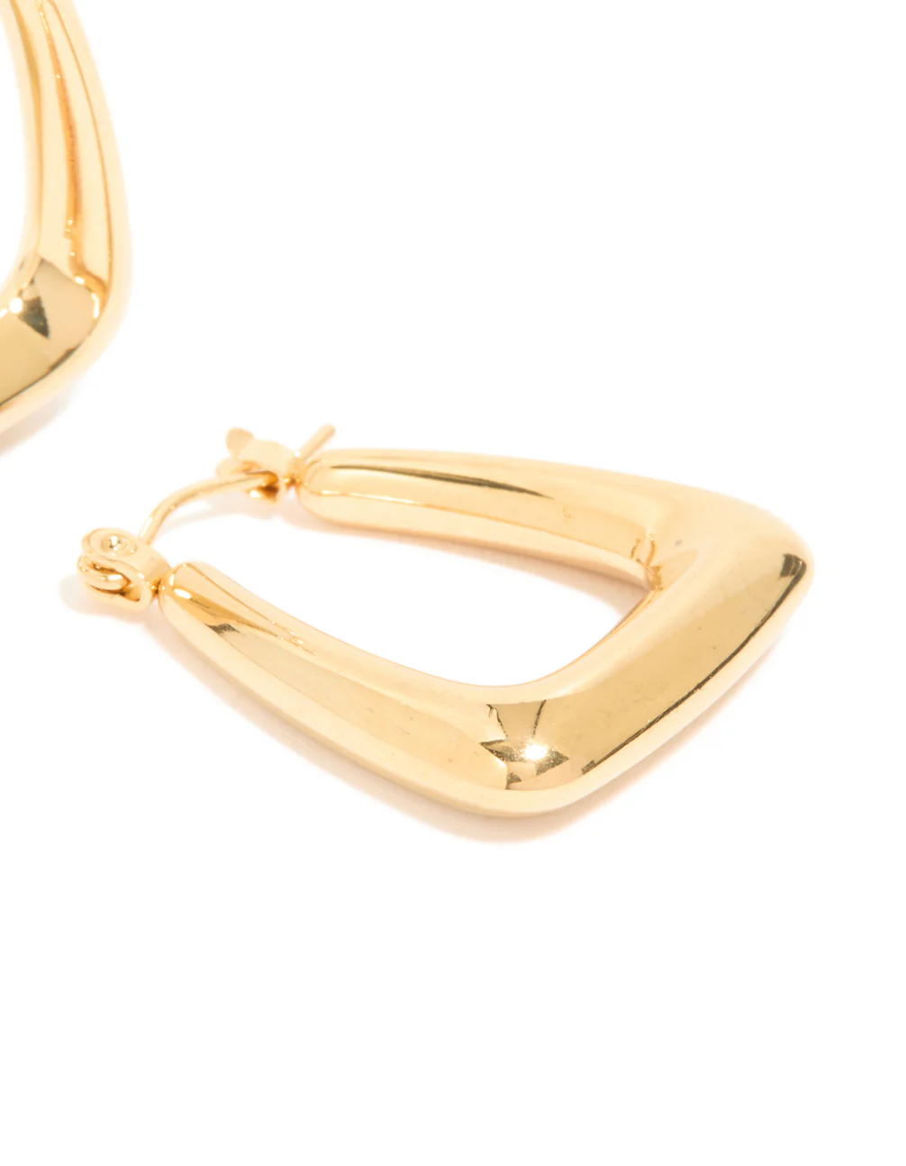 Waterproof Gold Plated Stainless Steel Trapeze Hoop Earrings - Image 3