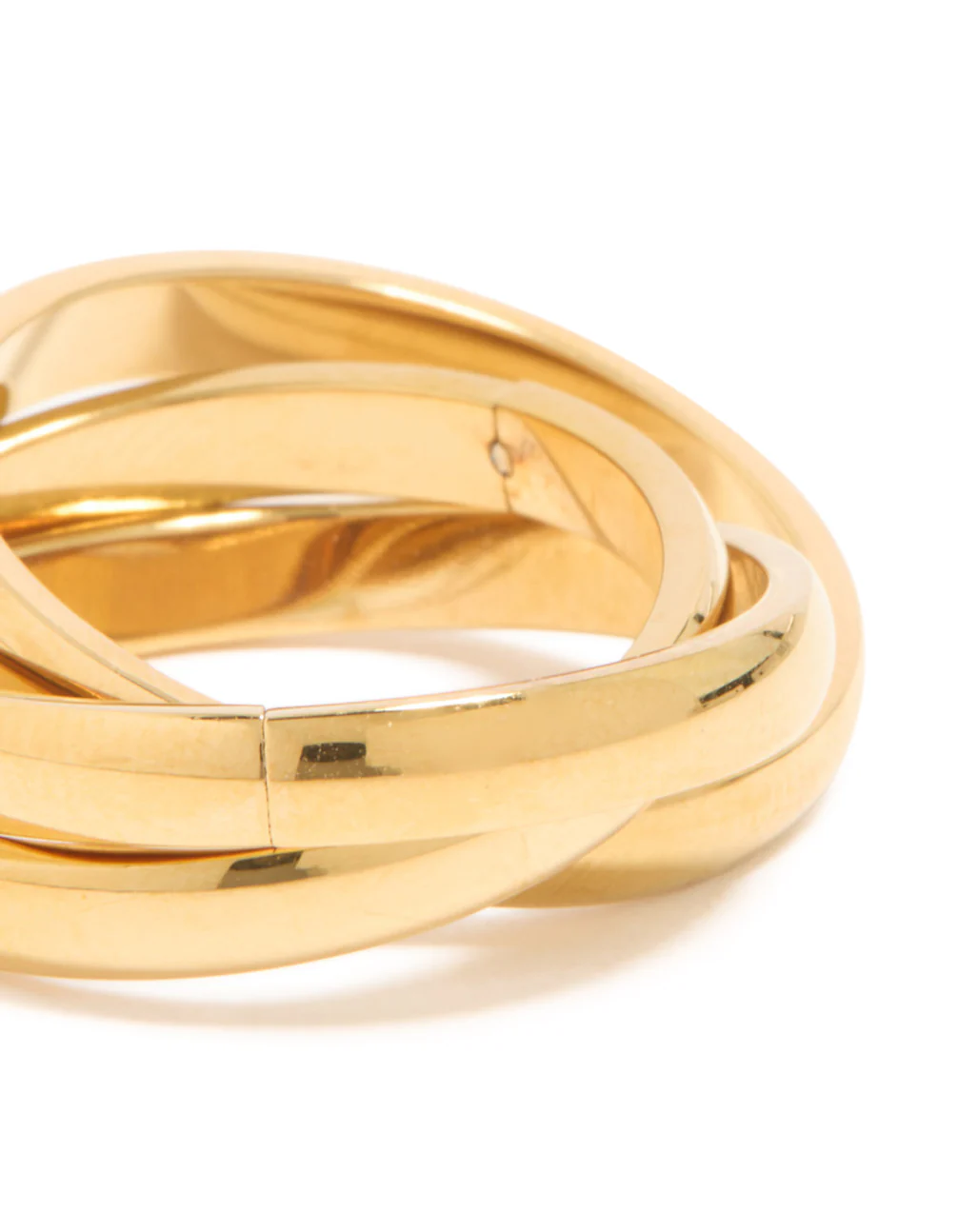 Waterproof Gold Plated Stainless Steel Triple Layered Twist Moving Ring - Image 4