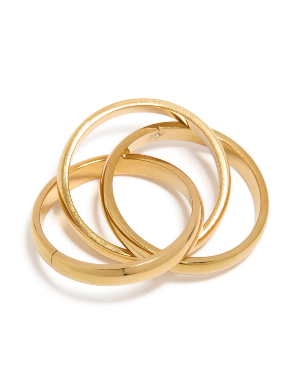 Waterproof Gold Plated Stainless Steel Triple Layered Twist Moving Ring - Image 5