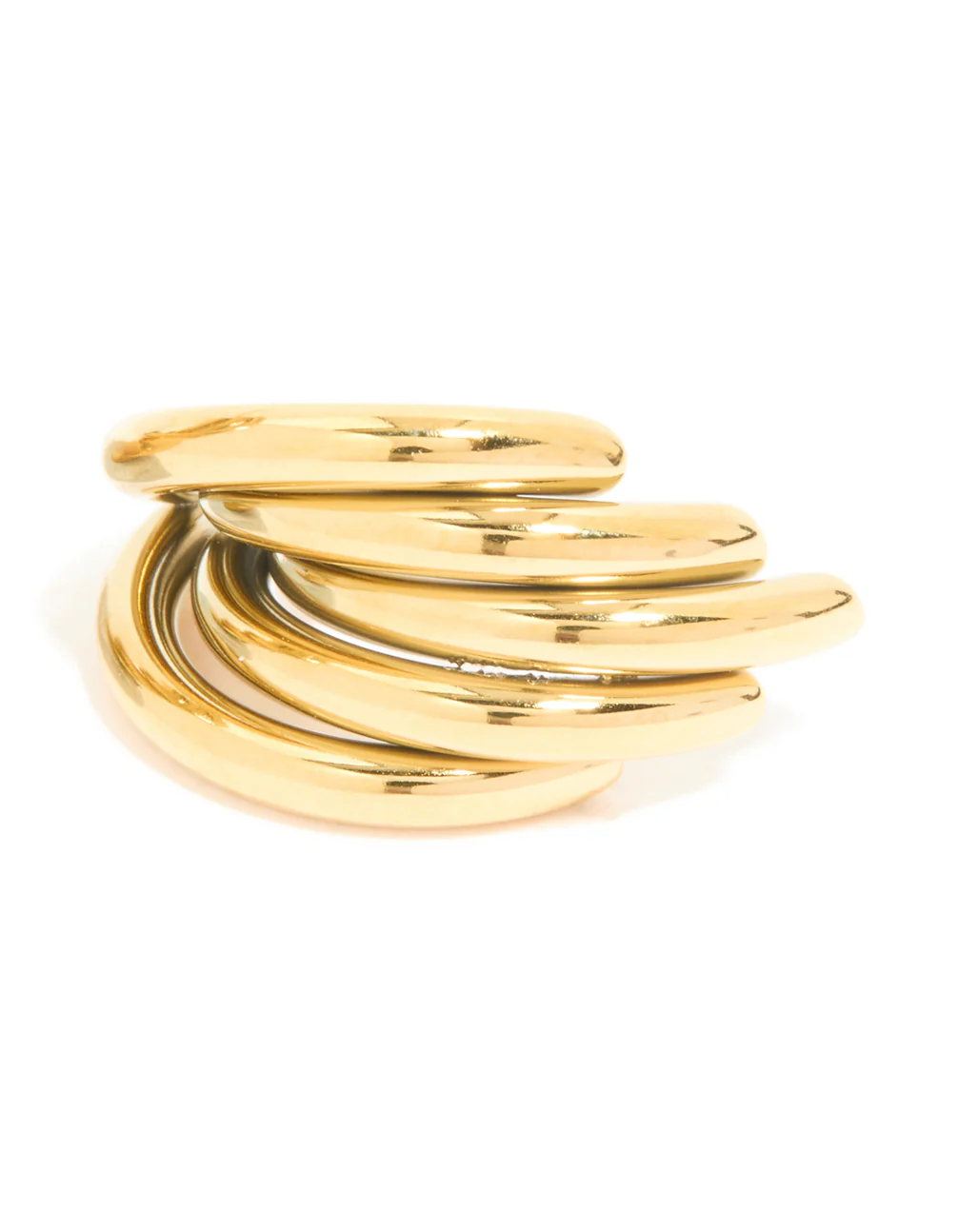 Waterproof Gold Plated Stainless Steel Triple Row Hoop Earrings - Image 3