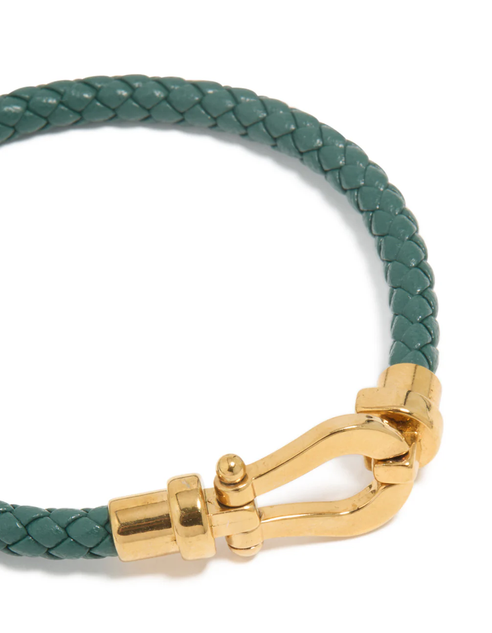 Waterproof Gold Plated Stainless Steel Turquoise PU Leather Braided Chunky Link Bracelet - Image 3