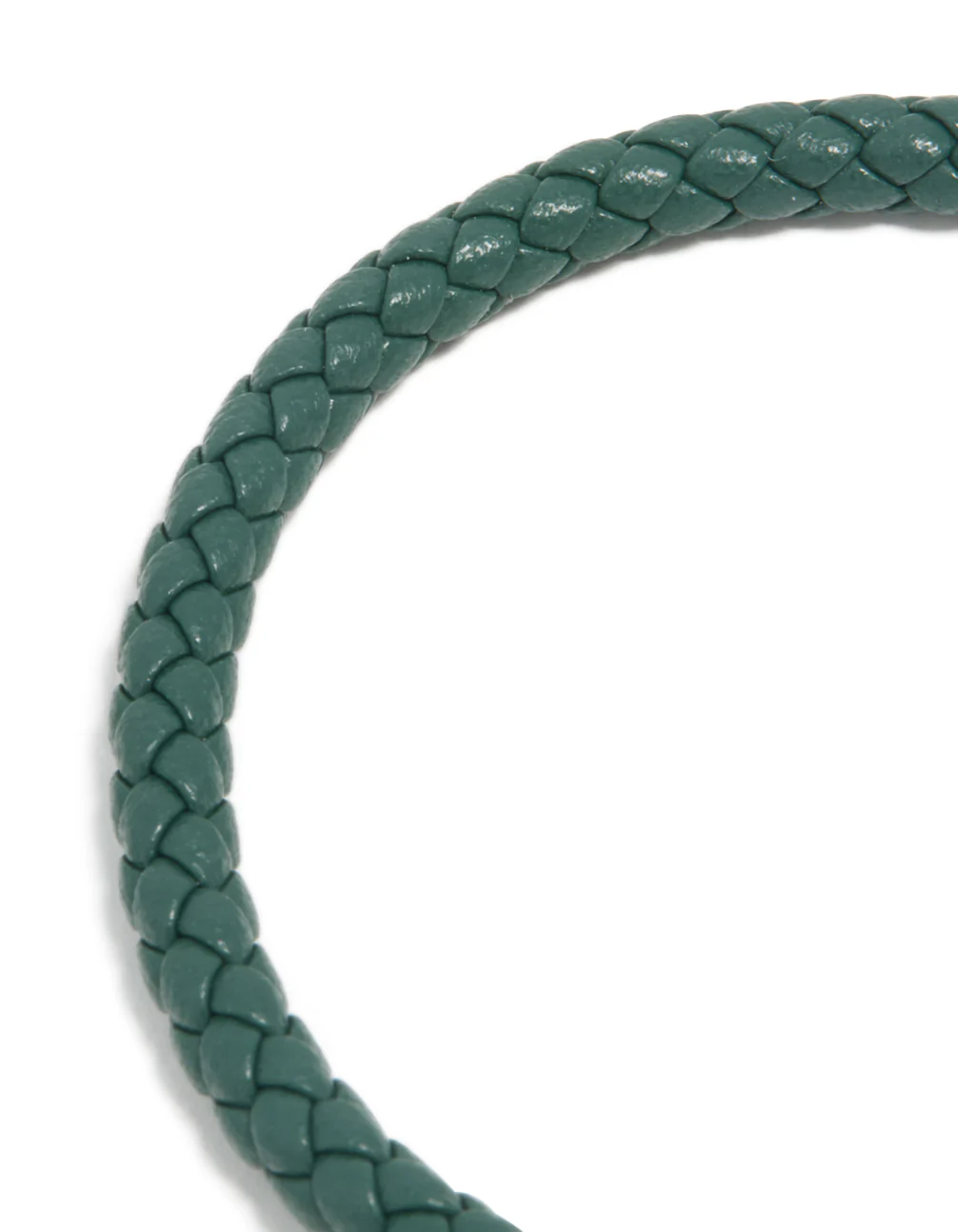 Waterproof Gold Plated Stainless Steel Turquoise PU Leather Braided Chunky Link Bracelet - Image 4