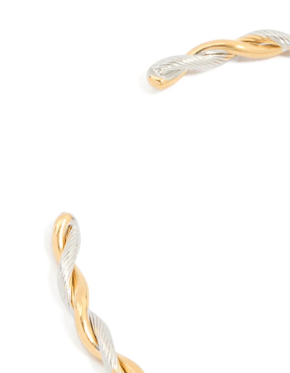 Waterproof Gold Plated Stainless Steel Twist Detail Open Wrist Cuff - Image 5