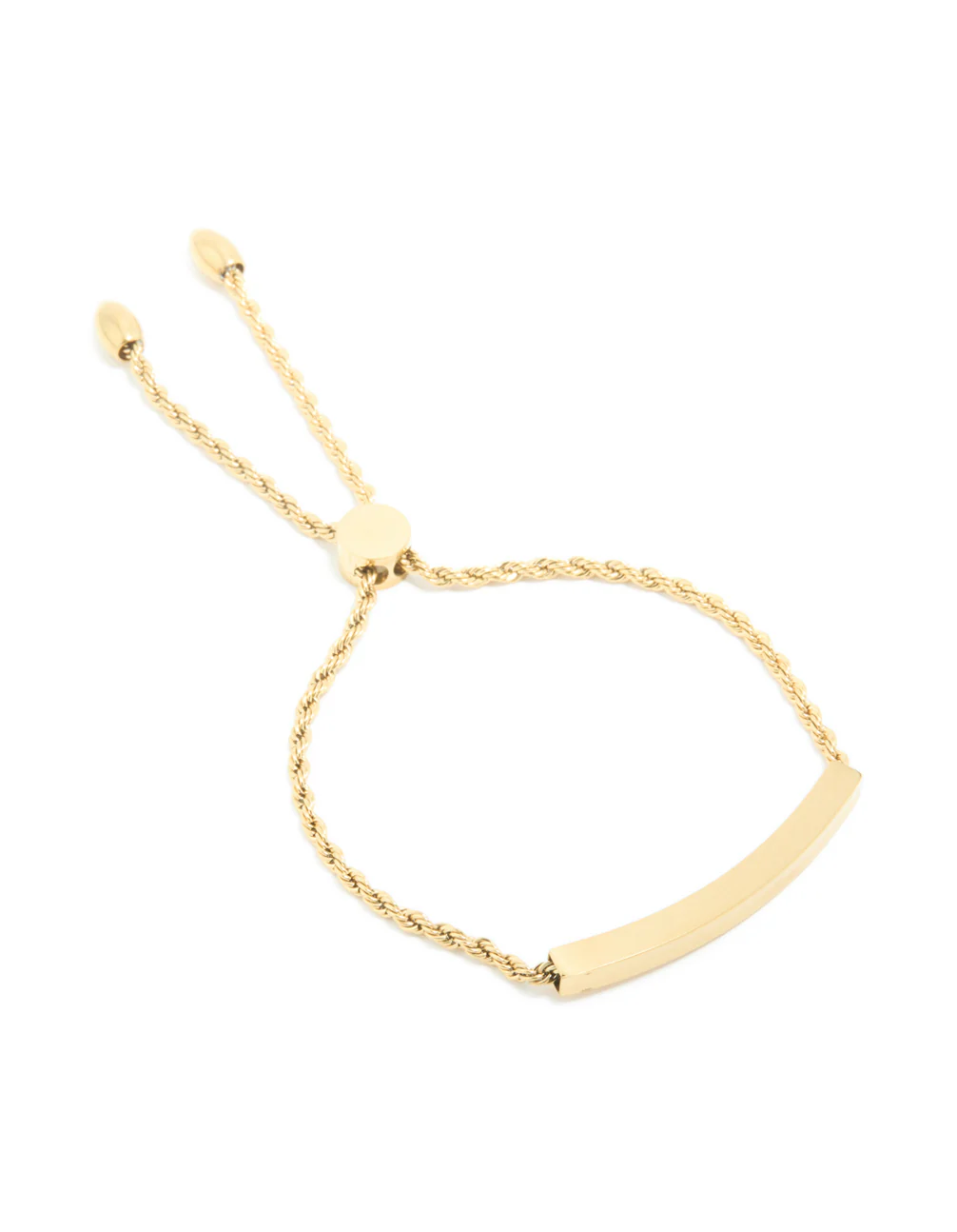 Waterproof Gold Plated Stainless Steel Twist Engravable Bar Toggle Bracelet - Image 2