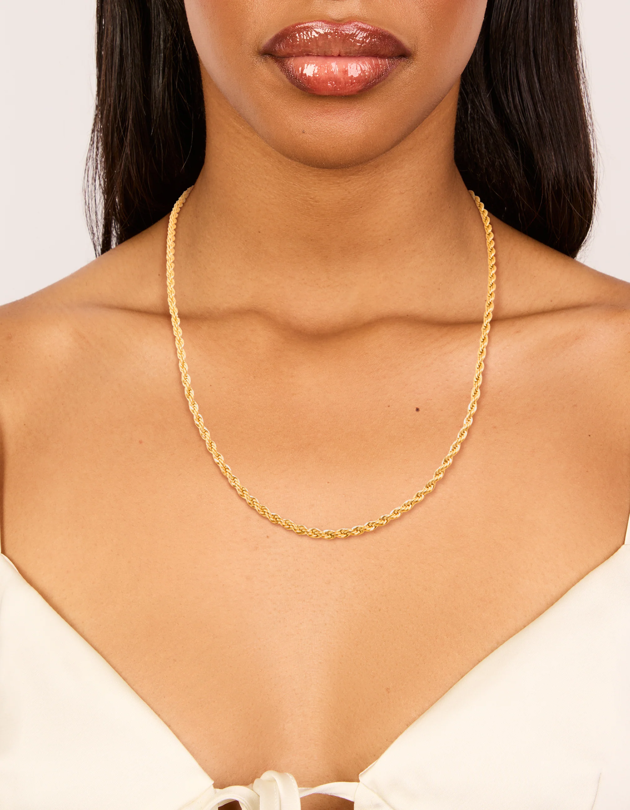 Waterproof Gold Plated Stainless Steel Twisted Chain Necklace - Image 2