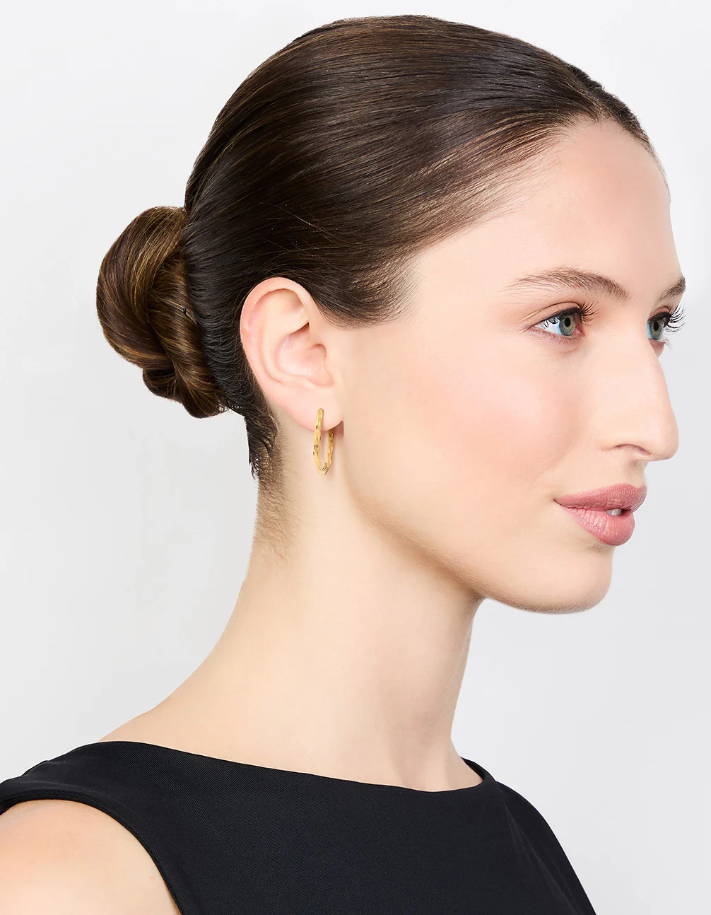 Waterproof Gold Plated Stainless Steel Twisted Hoop Earrings - Image 3