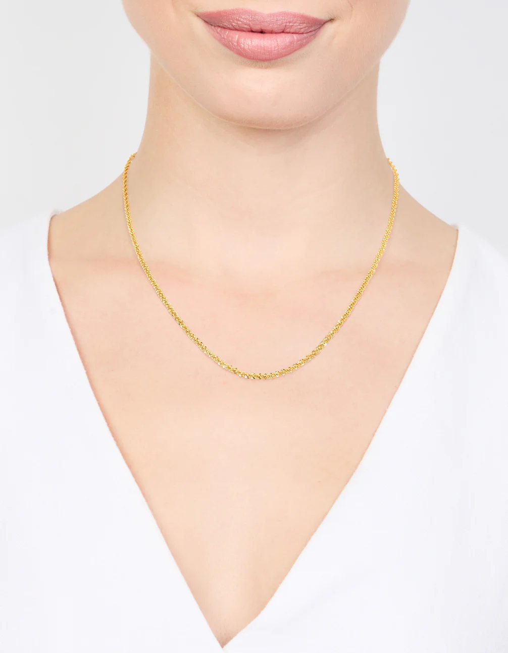 Waterproof Gold Plated Stainless Steel Twisted Short Chain Necklace - Image 2