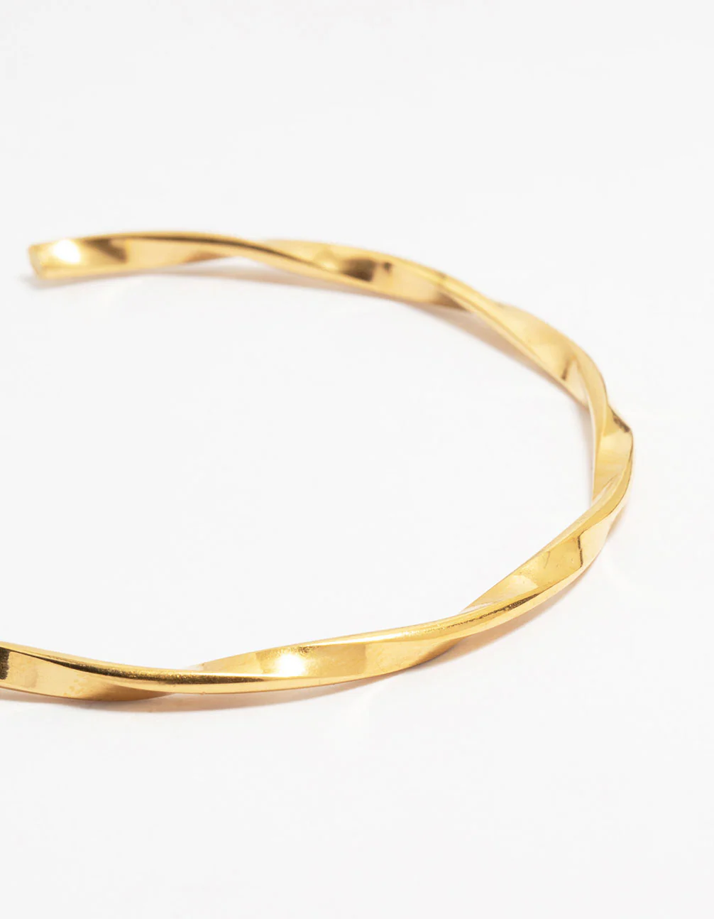 Waterproof Gold Plated Stainless Steel Twisted Wrist Cuff - Image 2