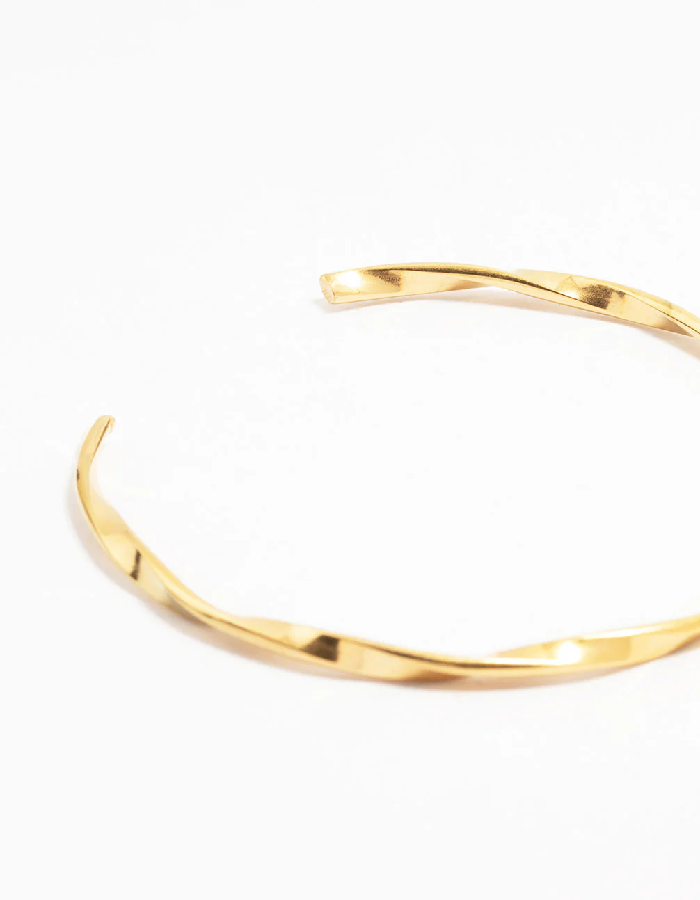 Waterproof Gold Plated Stainless Steel Twisted Wrist Cuff - Image 3