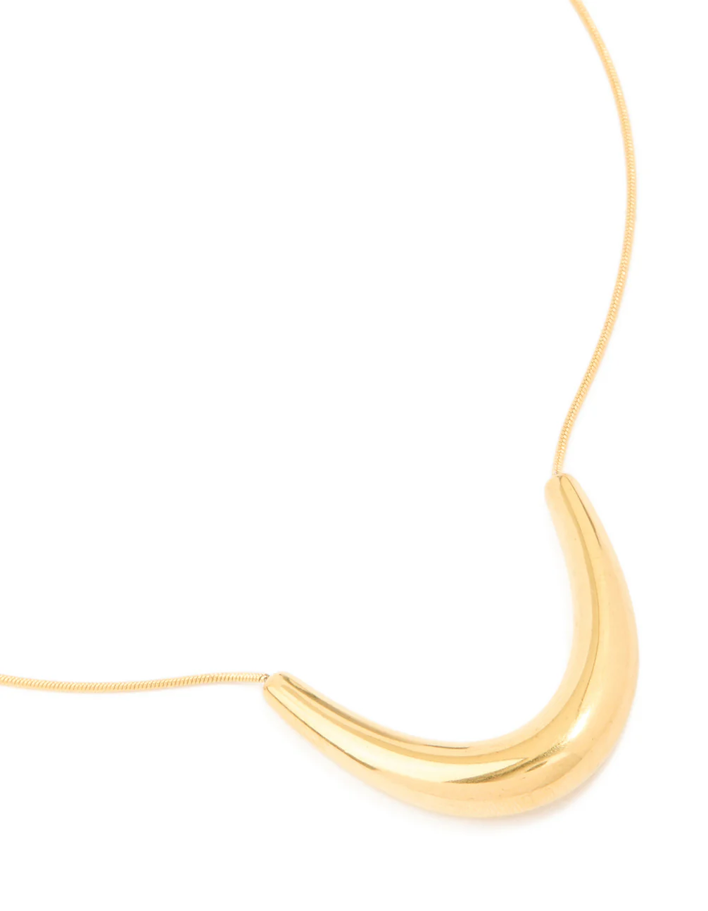 Waterproof Gold Plated Stainless Steel U-Shaped Pendant Necklace - Image 2