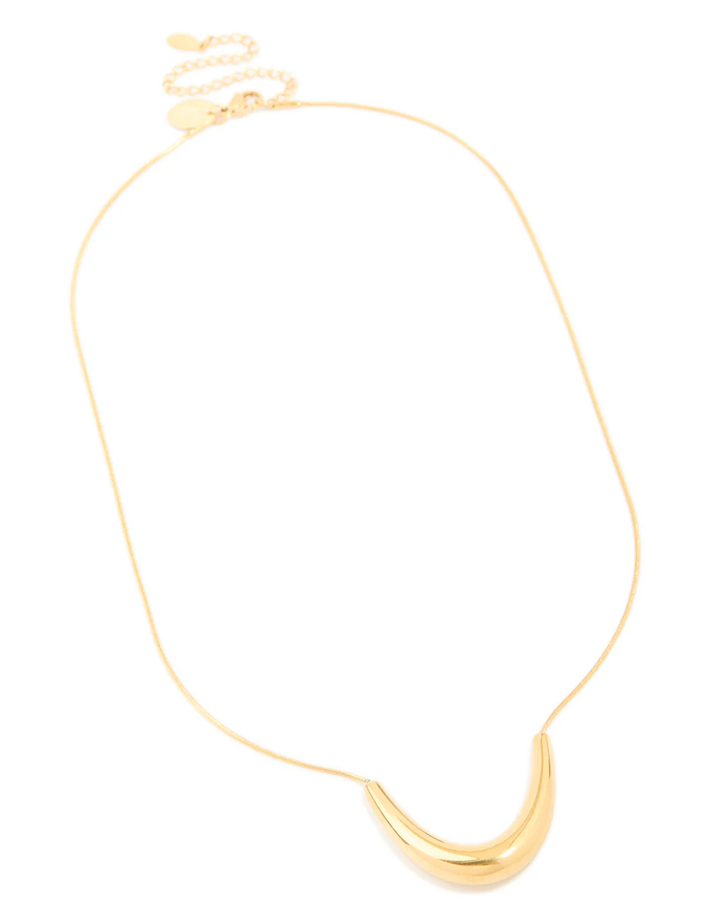 Waterproof Gold Plated Stainless Steel U-Shaped Pendant Necklace - Image 4