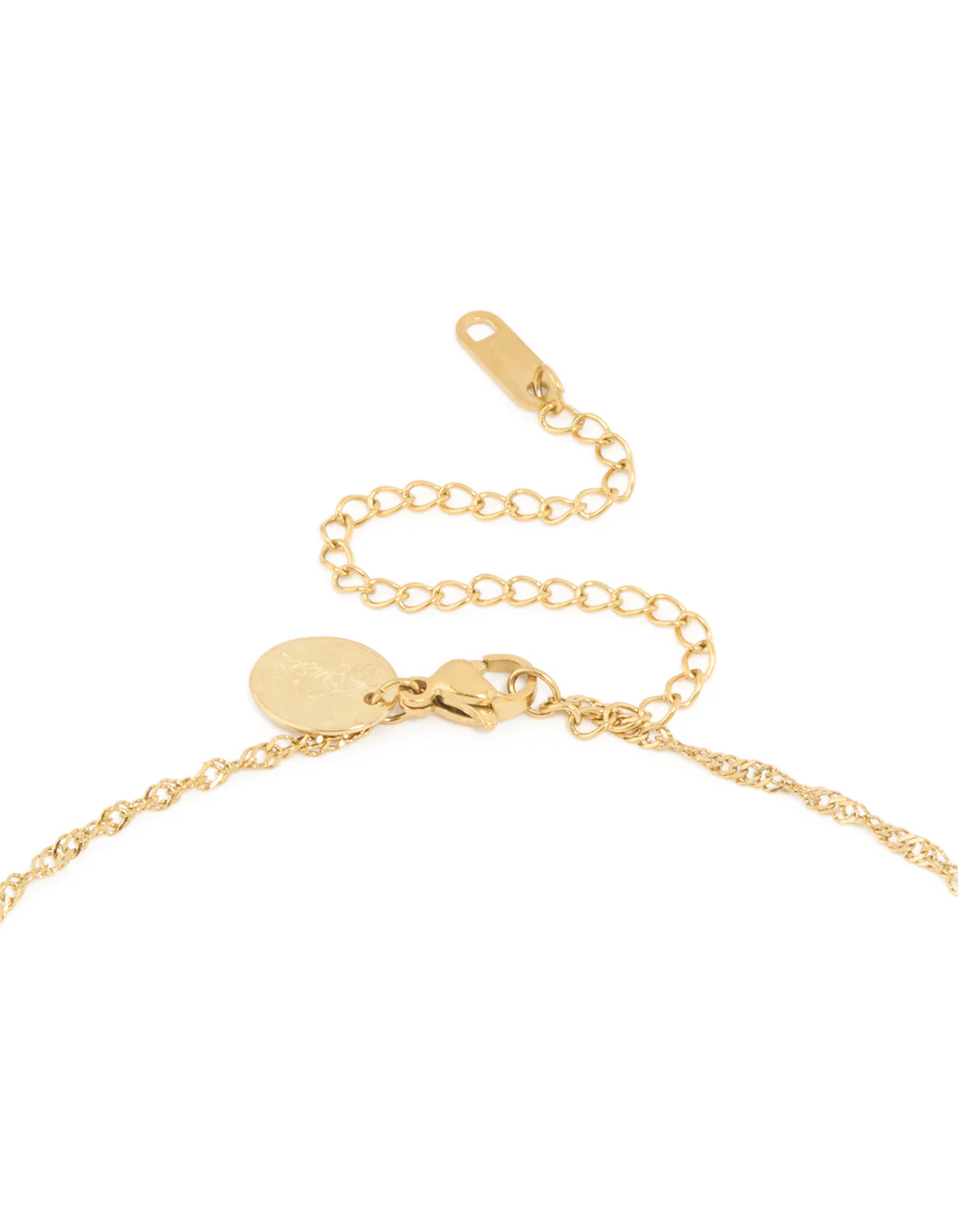 Waterproof Gold Plated Stainless Steel Virgo Tab Necklace - Image 3