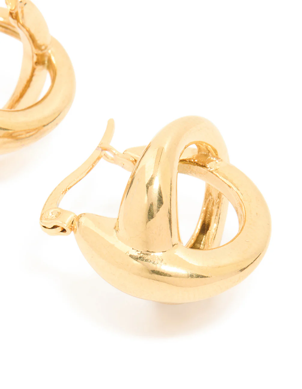 Waterproof Gold Plated Stainless Steel Wavy Hoop Earrings - Image 5