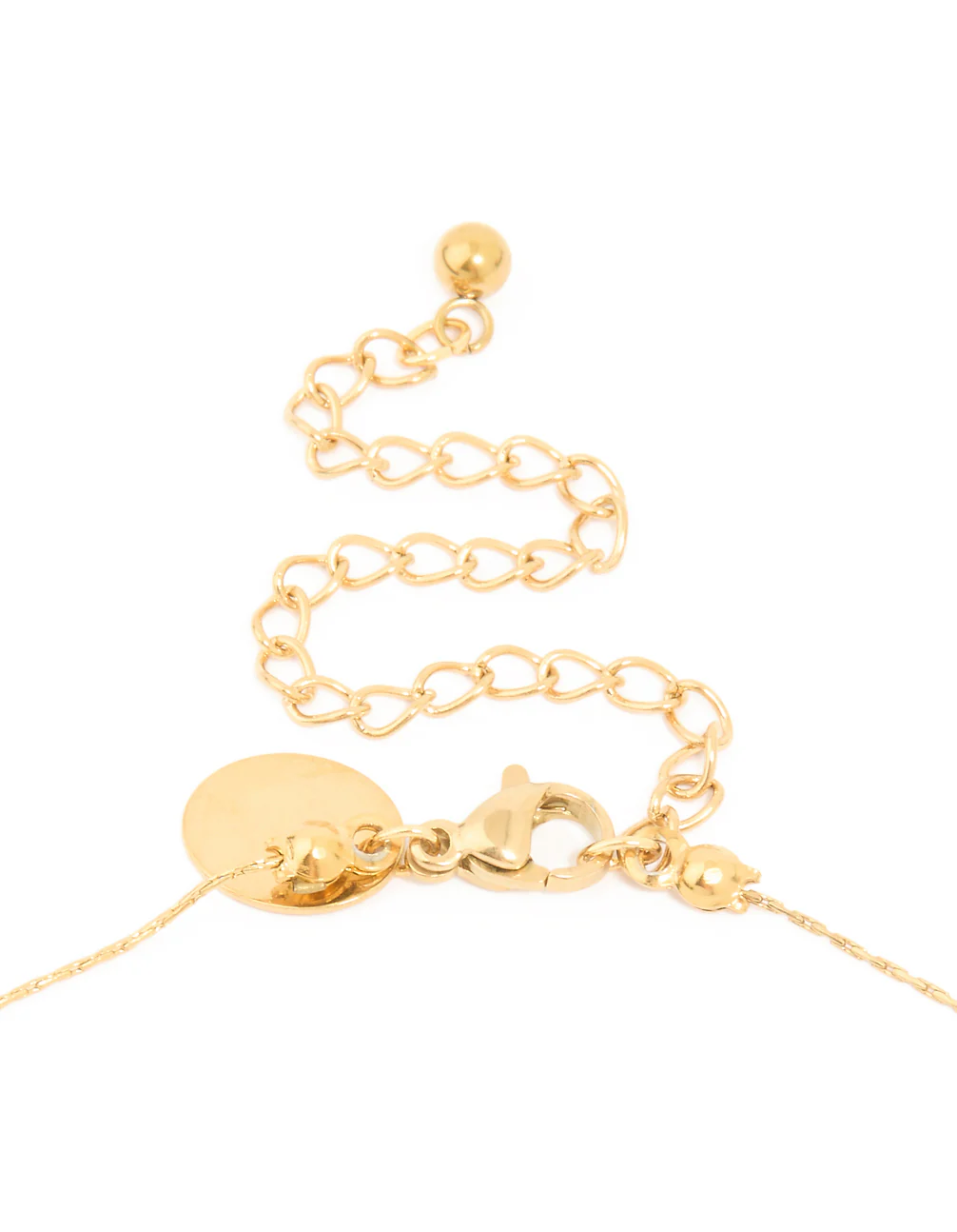 Waterproof Gold Plated Stainless Steel White Beaded Heart Pendant Necklace - Image 5
